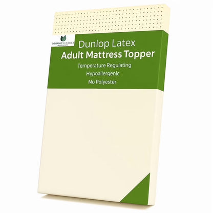 OrganicTextiles 3" Organic Latex Mattress Topper, Heather Grey Cover, No Zipper (Twin, Soft)