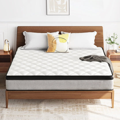 Queen Mattress,Madinog 12 inch Queen Size Innerspring Mattress, Hybrid Mattress in a Box