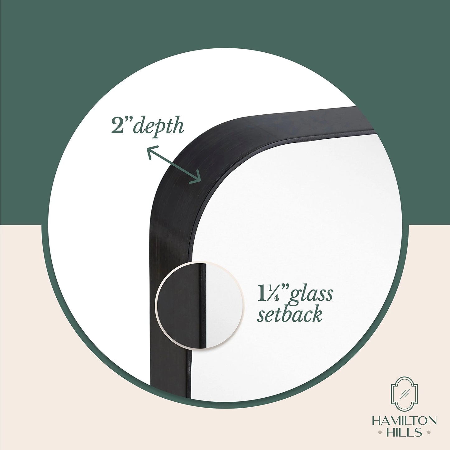 Hamilton Hills 22x30 inch Metal Black Frame Mirror for Bathroom