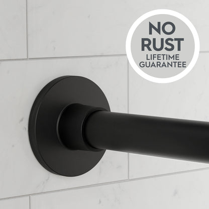 (4 pack) Better Homes & Gardens Rustproof 43°?- 72°?Modern Adjustable Tension Shower Curtain Rod, Matte Black