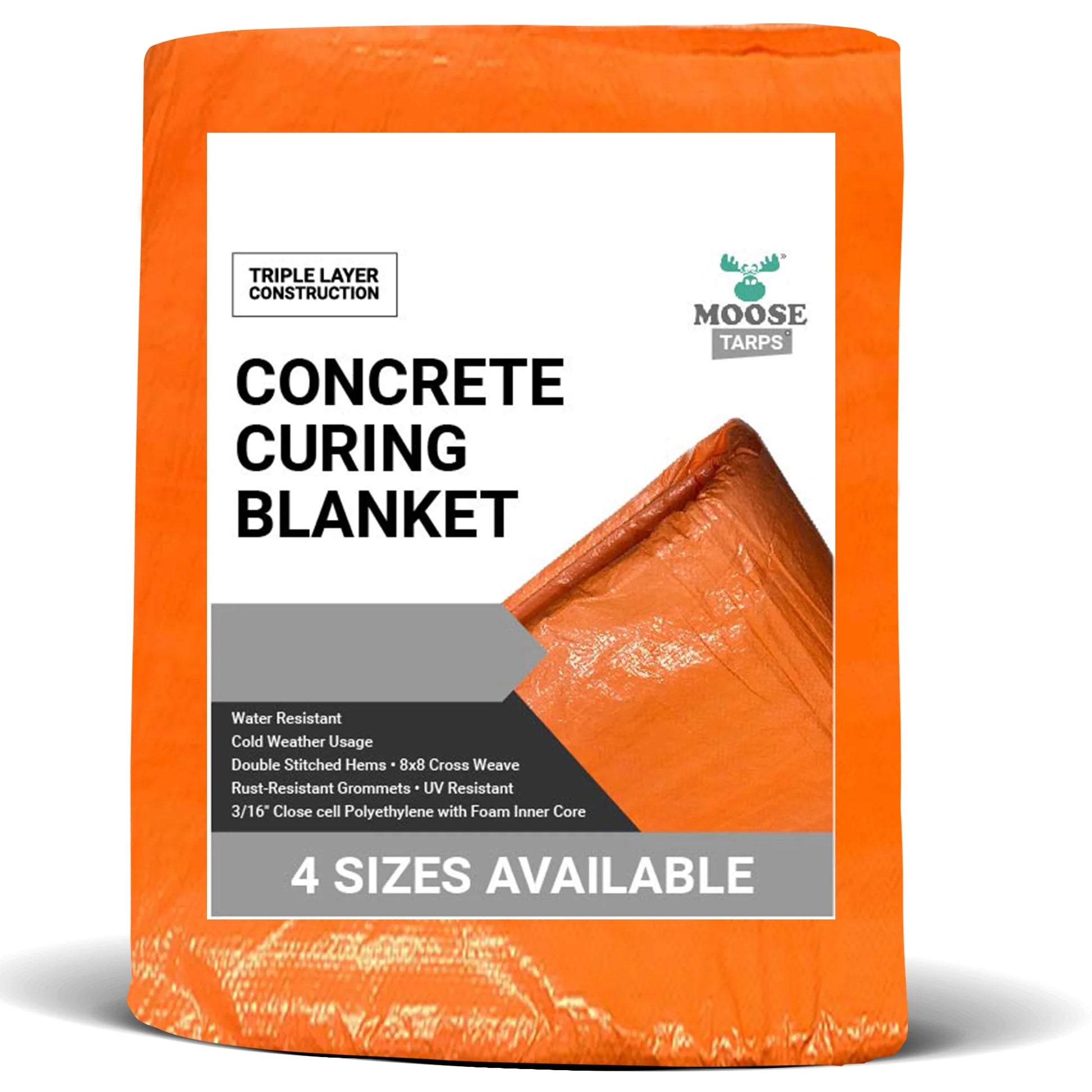 Moose Supply Concrete Curing Blanket, Orange 12 Ft x 20 Ft