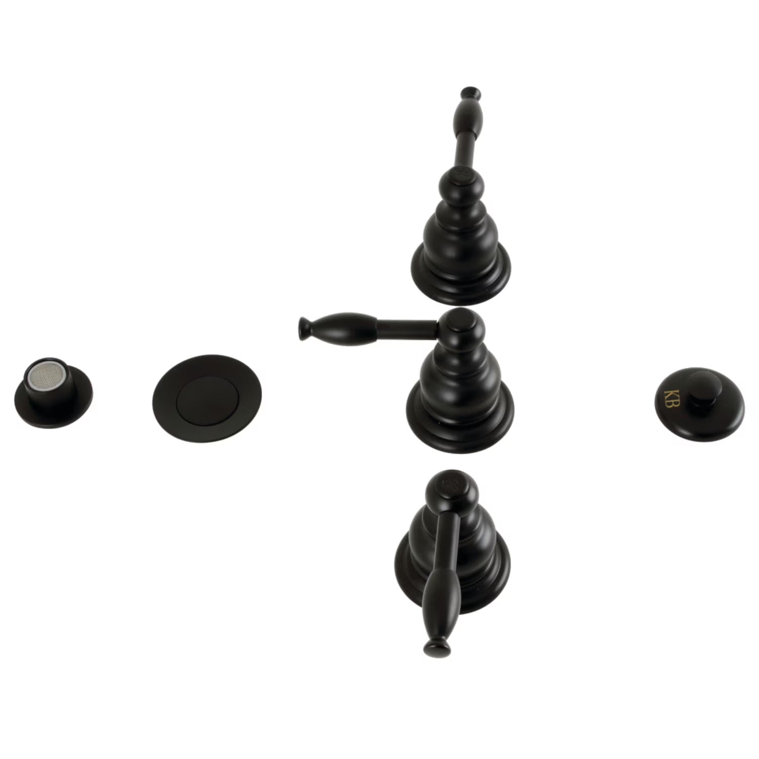 Kingston Brass KB320KL Knight Three-Handle Bidet Faucet, Matte Black