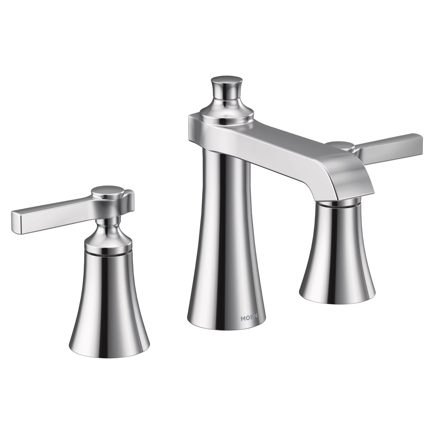 MOEN Flara 8 in. Widespread 2-Handle Bathroom Faucet Trim Kit with Drain Assembly in Polished Nickel