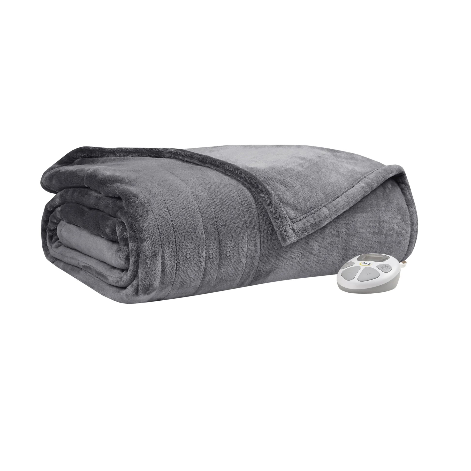 Serta Parsa Heated Throw Blanket, Electric, Multi Heat Level, Charcoal Gray, 77" X 84"