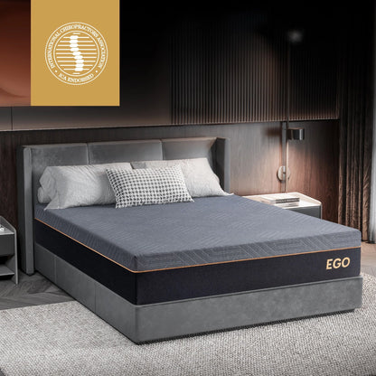 MLILY Ego Black 12 inch Gel Memory Foam Mattress, Full Mattress in a Box, Medium