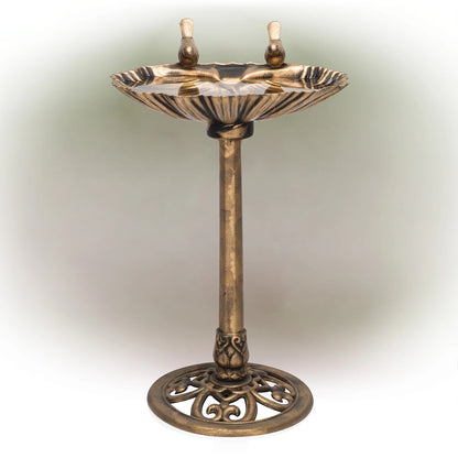Alpine Corporation 32-inch Plastic Bird Bath, Bronze
