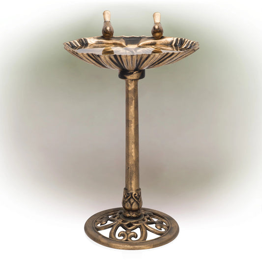 Alpine Corporation 32-inch Plastic Bird Bath, Bronze