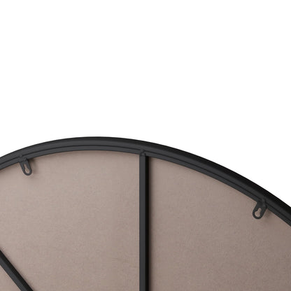 48" Round Mirror, Wall Circle Mirrors with Metal Framed, Circular Vanity Mirror Dressing Mirror for Bathroom, Living Room, Bedroom Wall Decor, Black