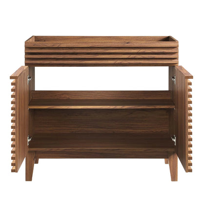 Modway Render 36" Bathroom Vanity Cabinet in Walnut