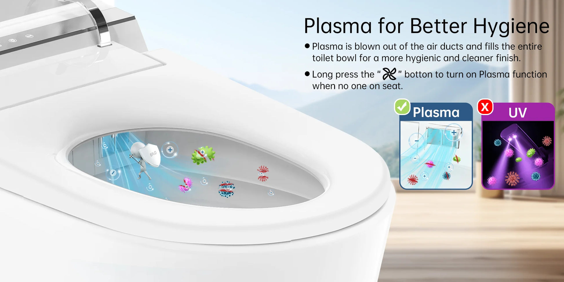 EPLO Smart Bidet Toilet, Auto Open/Close Lid, One-Piece Toilet Bidet Thankless, LED Display Elongated Toilet G20