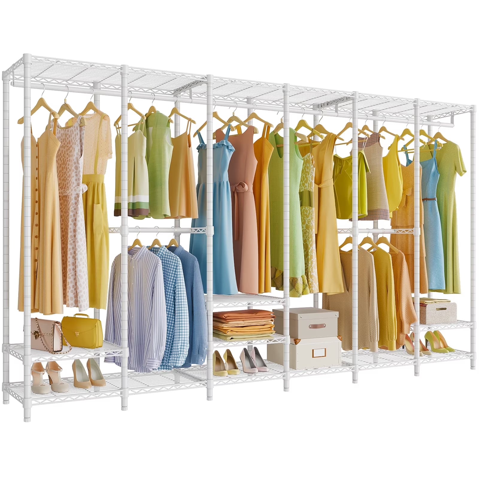 VIPEK V60 Extra Large Portable Closet Rack Heavy Duty Clothing Rack for Hanging Clothes Freestanding Wardrobe Closet, Metal Closet for Bedroom Storage Organizer, Load 1620lbs, Black