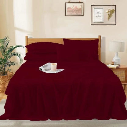 1000 Thread Count 4-Piece 100% Egyptian Cotton Bed Sheets Luxury Hotel Sheets Fits Mattress Upto 21" Deep Pocket, Twin XL Size - Burgundy Solid