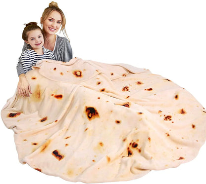 Livhil Giant Tortilla Blanket 71 inch Double Sided, Tortilla Blanket Adult Size Funny Blankets Food Blankets for Adult Kids, Realistic Food Throw Blanket Kids Throw Blanket