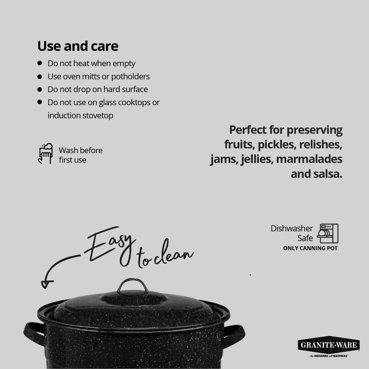 Granite Ware 21.5-Quart Water Bath Canner with Jar Rack