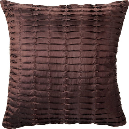 Violet Linen Silky Pleated Satin Pattern, Faux Silk Polyester Fabric, Brown , 17 Inch x 17 Inch, Square, Decorative Accent Throw Pillow