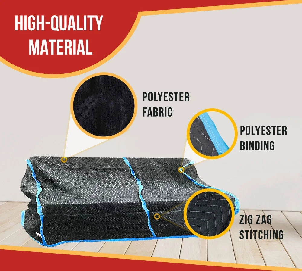 Quilted Moving Storage Blanket for Sofa and Couch - 38"x108"x46" Polyester Reusable, and Washable Zig-Zag Stitching Furniture Moving Cover