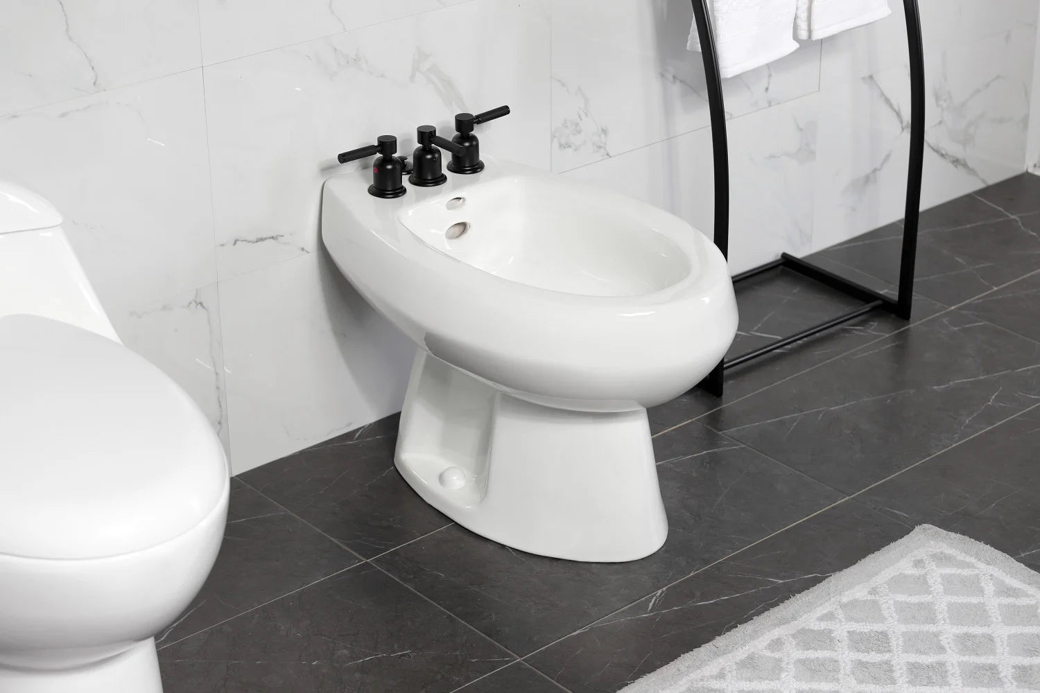 Kingston Brass KB6320DKL Kaiser Three-Handle Bidet Faucet, Matte Black