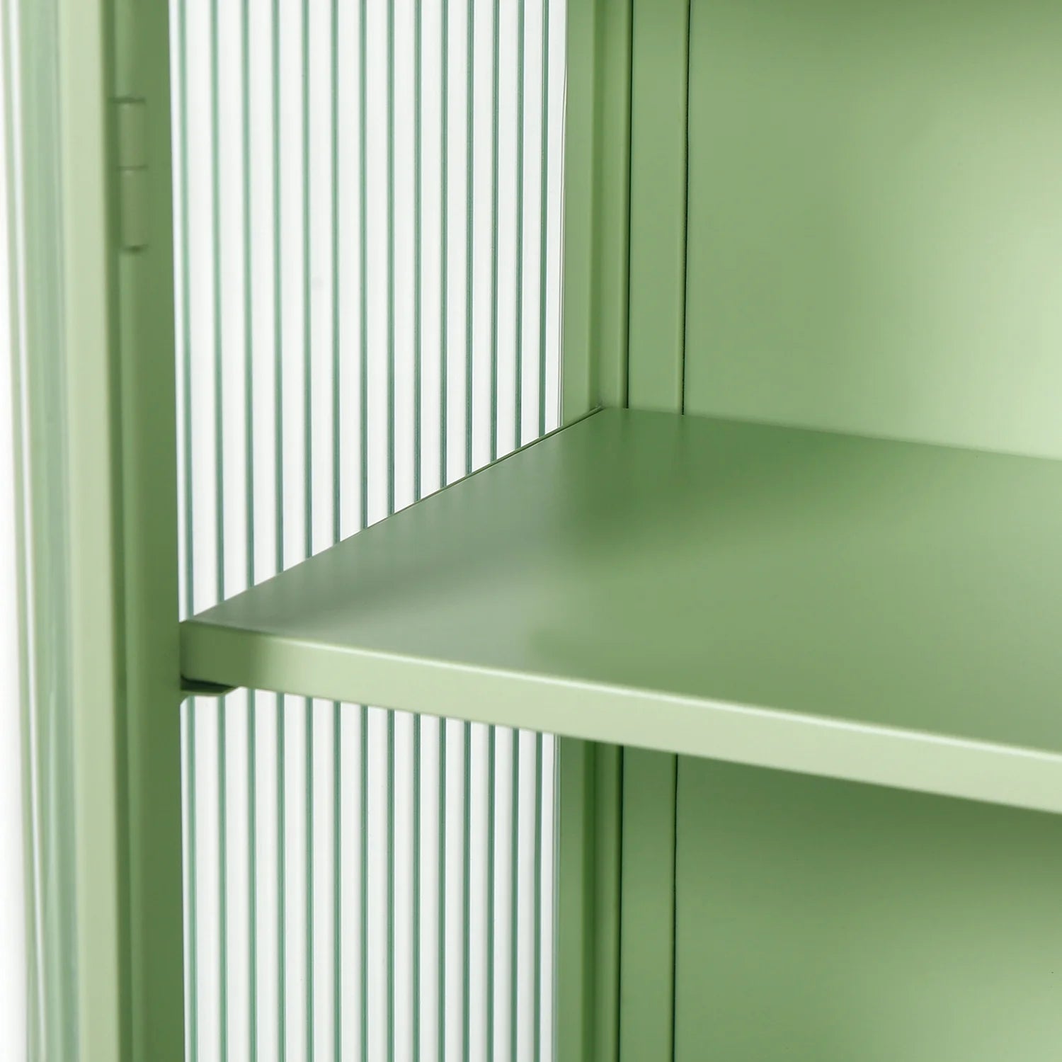 Royard Oaktree Metal Wall Cabinet with Glass Doors 3-Tier Wall Mounted Storage Cabinet with Detachable Shelves Modern Medicine Cabinet for Kitchen Bathroom Living Room, Mint Green