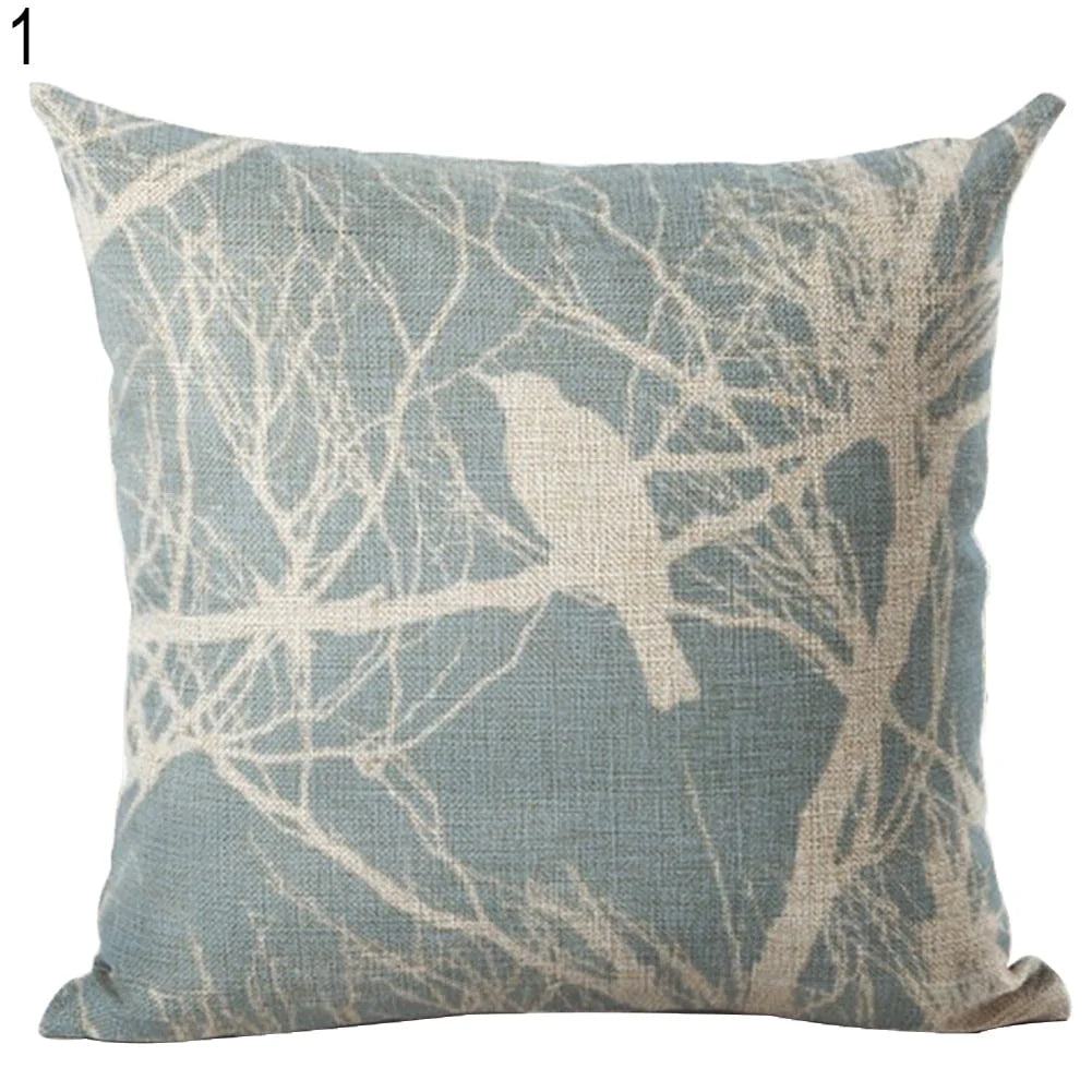 Yirtree Porch Patio Birds Throw Pillow Covers for Spring Farmhouse Decoration Outdoor Furnitures Dcor Decorative Cushion 18x18