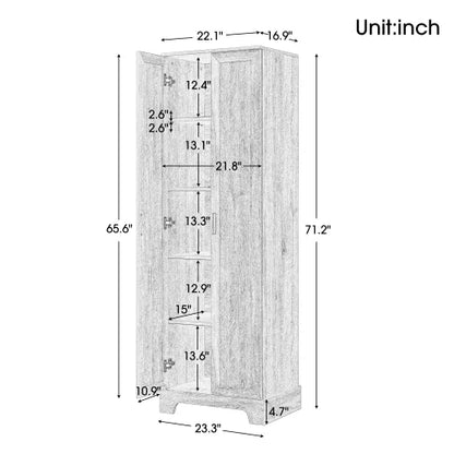 22'' Double Door Storage Cabinet with Adjustable Shelves, High Quality Bathroom Cabinet with MDF Material, for Living room, Bathroom, Black