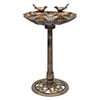 MoNiBloom Outdoor Pedestal Bird Bath with Solar Pumb, for Garden Patio Backyard Décor, Green