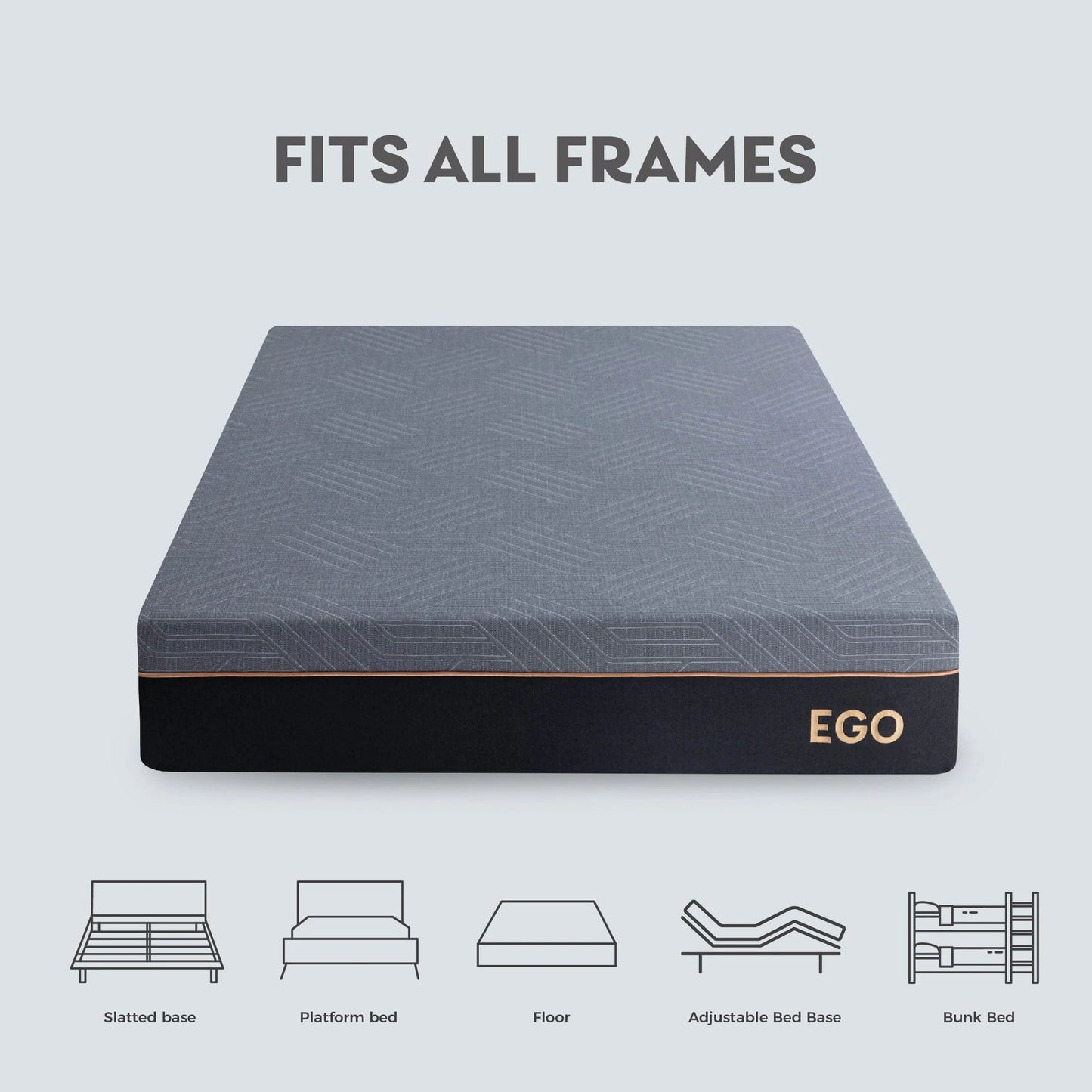MLILY Ego Black 12 inch Gel Memory Foam Mattress, Full Mattress in a Box, Medium