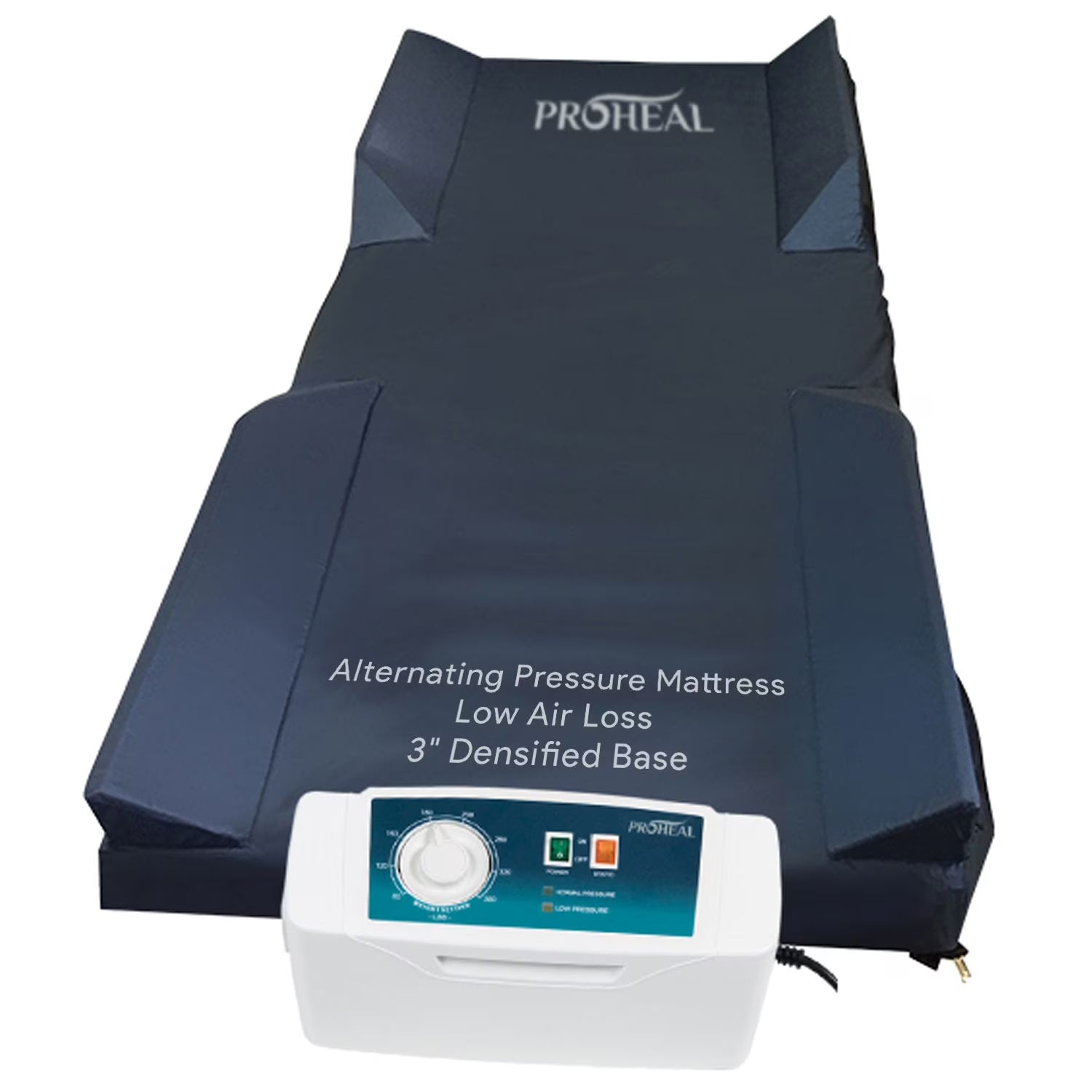 Proheal Low Air Loss Alternating Pressure Air Mattress with 3" Foam Base & Silent Pump - Stages I-III - 36° x 80° x 8°