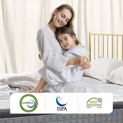 MICOOLS 12" Gel Memory Foam Spring Hybrid Mattress in a Box,Twin Mattress