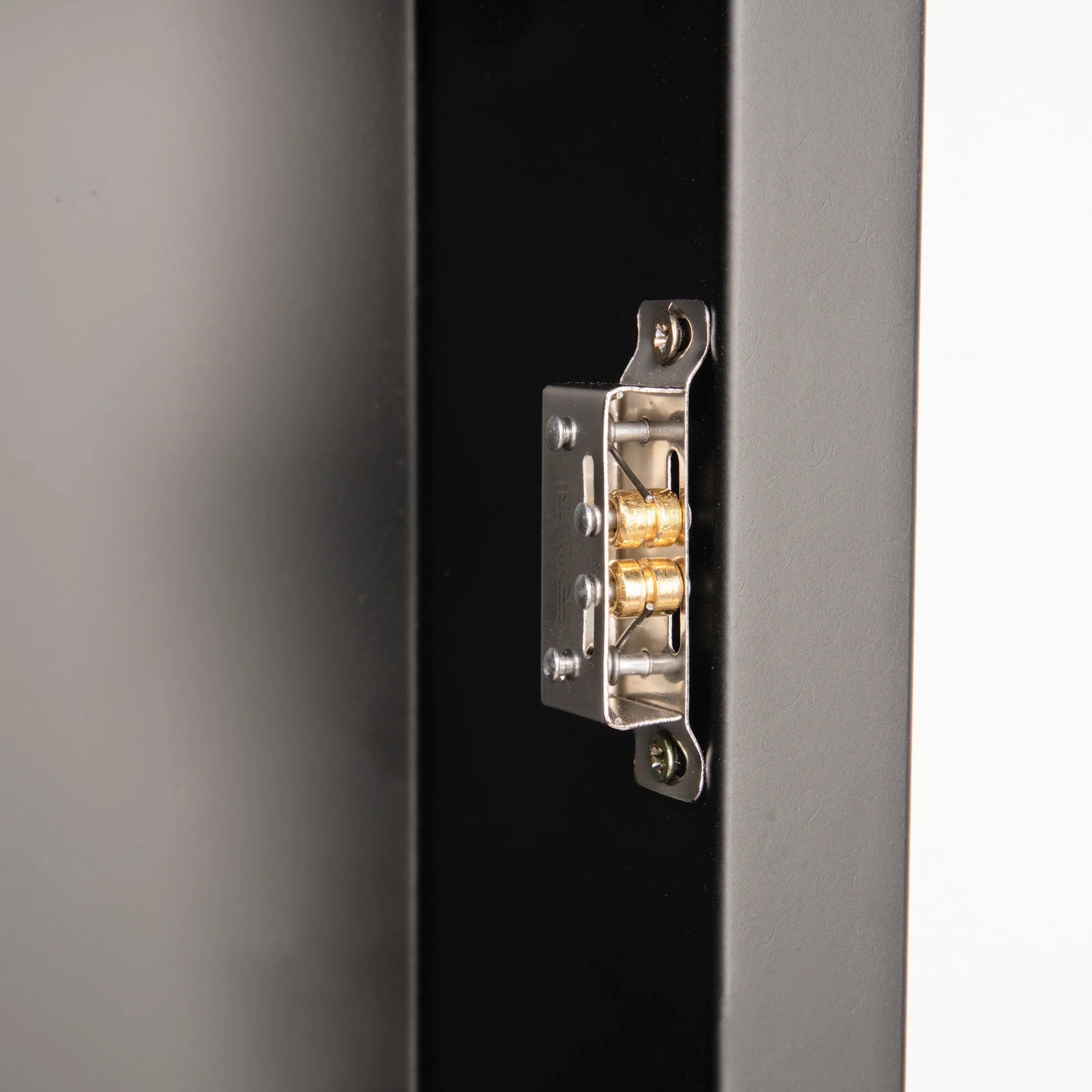 Emma + Oliver Black Metal Framed Bathroom Medicine Cabinet with Reversible, Recessed Design and Beveled Rounded Mirror - 24" x 30"