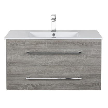 Cutler Kitchen and Bath Kato 48" Wood/Cultured Marble Bathroom Vanity in Gray