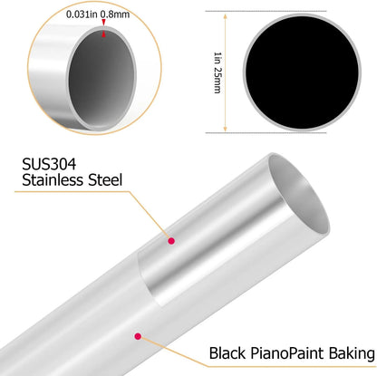 Gleam Adorn Diamond Shaped Shower Curtain Rod (Both Sides: 17"-25.6",Middle:20"-26) Stretchable True 304 Stainless Bathroom Bathtub Corner Rack White