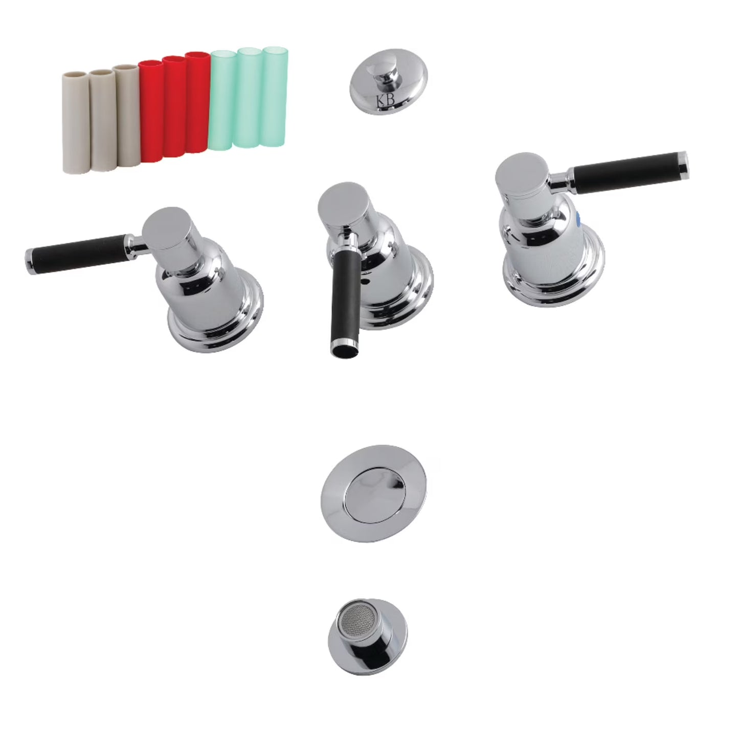 Kingston Brass KB6320DKL Kaiser Three-Handle Bidet Faucet, Matte Black