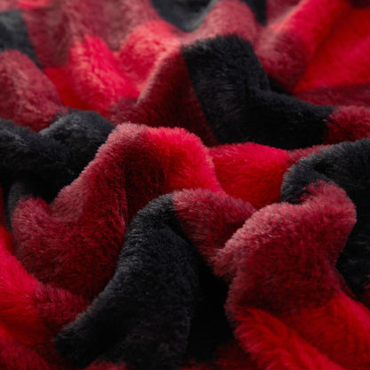 Dearfoams Reverse Sherpa Throw Blanket, Red Buffalo Check, Standard Throw