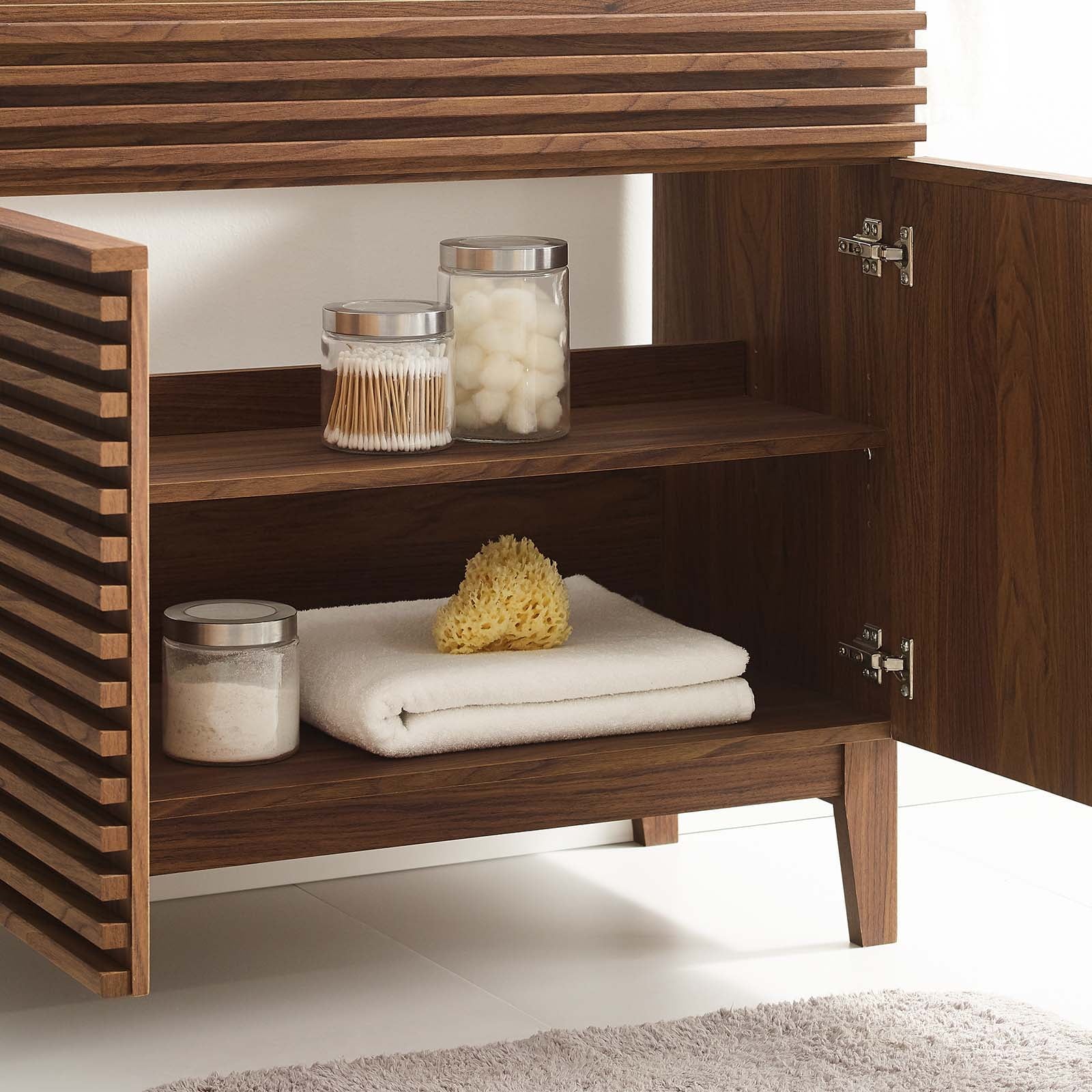 Modway Render 36" Bathroom Vanity Cabinet in Walnut