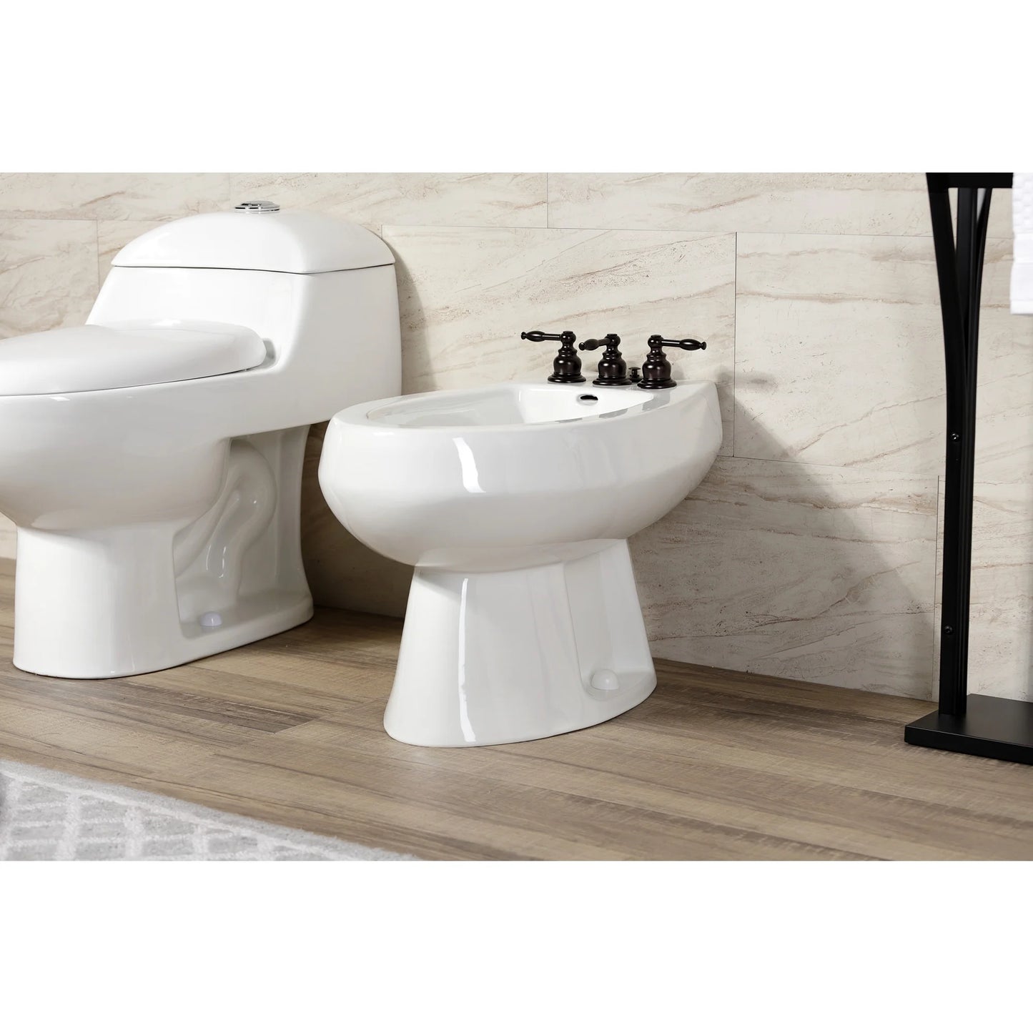 Kingston Brass KB320KL Knight Three-Handle Bidet Faucet, Matte Black