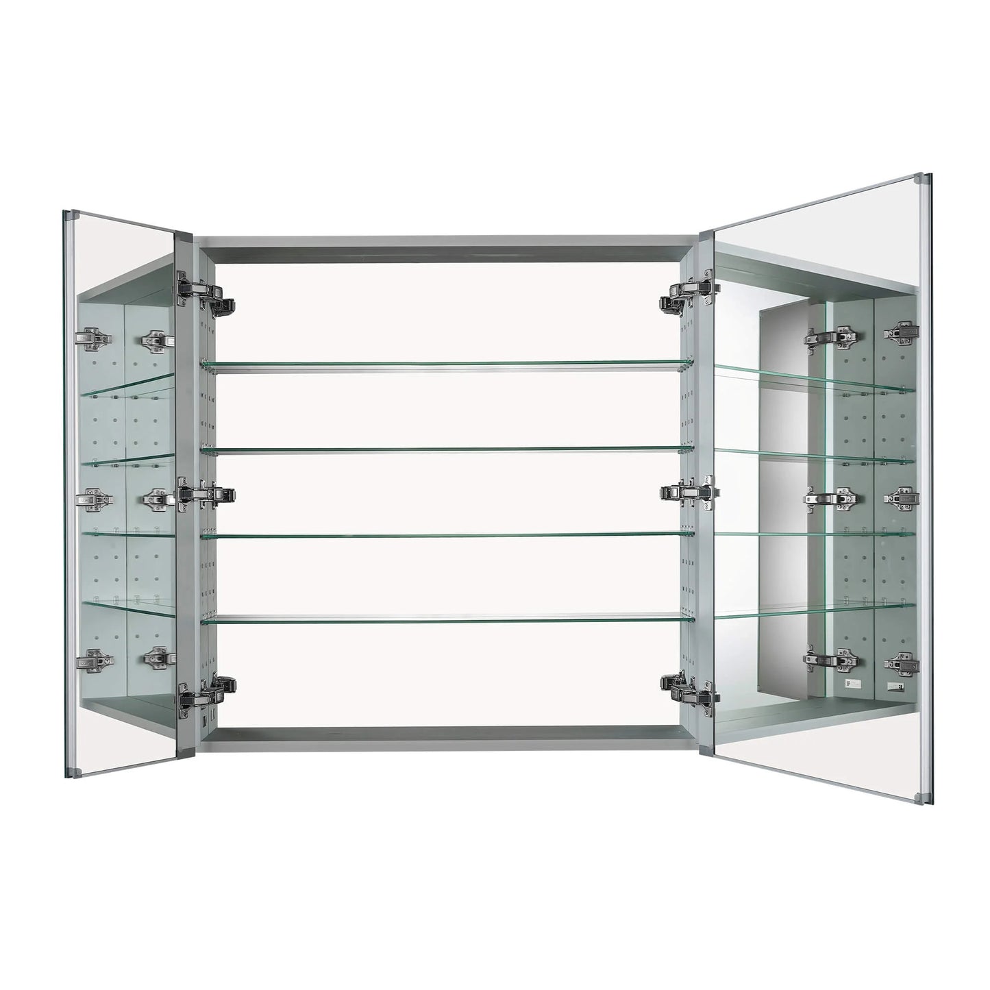 Fine Fixtures Bathroom Medicine Cabinet, Aluminum, Recessed/Surface Mount, Right/Left Hinged, Mirrored Interior Grey 15 X 24 Mirrored Finish