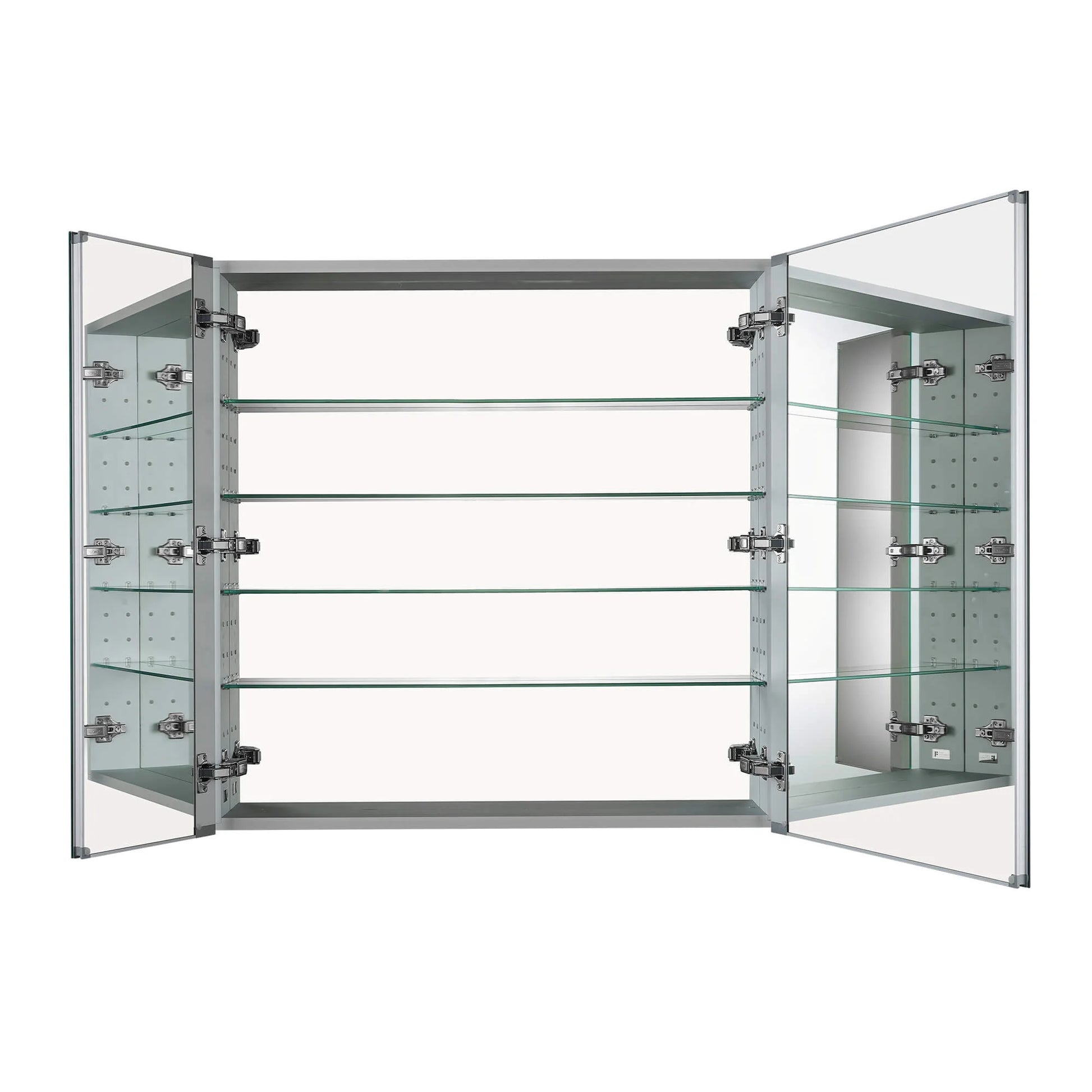 Fine Fixtures Bathroom Medicine Cabinet, Aluminum, Recessed/Surface Mount, Right/Left Hinged, Mirrored Interior Grey 15 X 24 Mirrored Finish