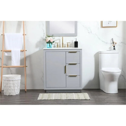 Elegant Kitchen and Bath 30 Inch Single Bathroom Vanity In Grey