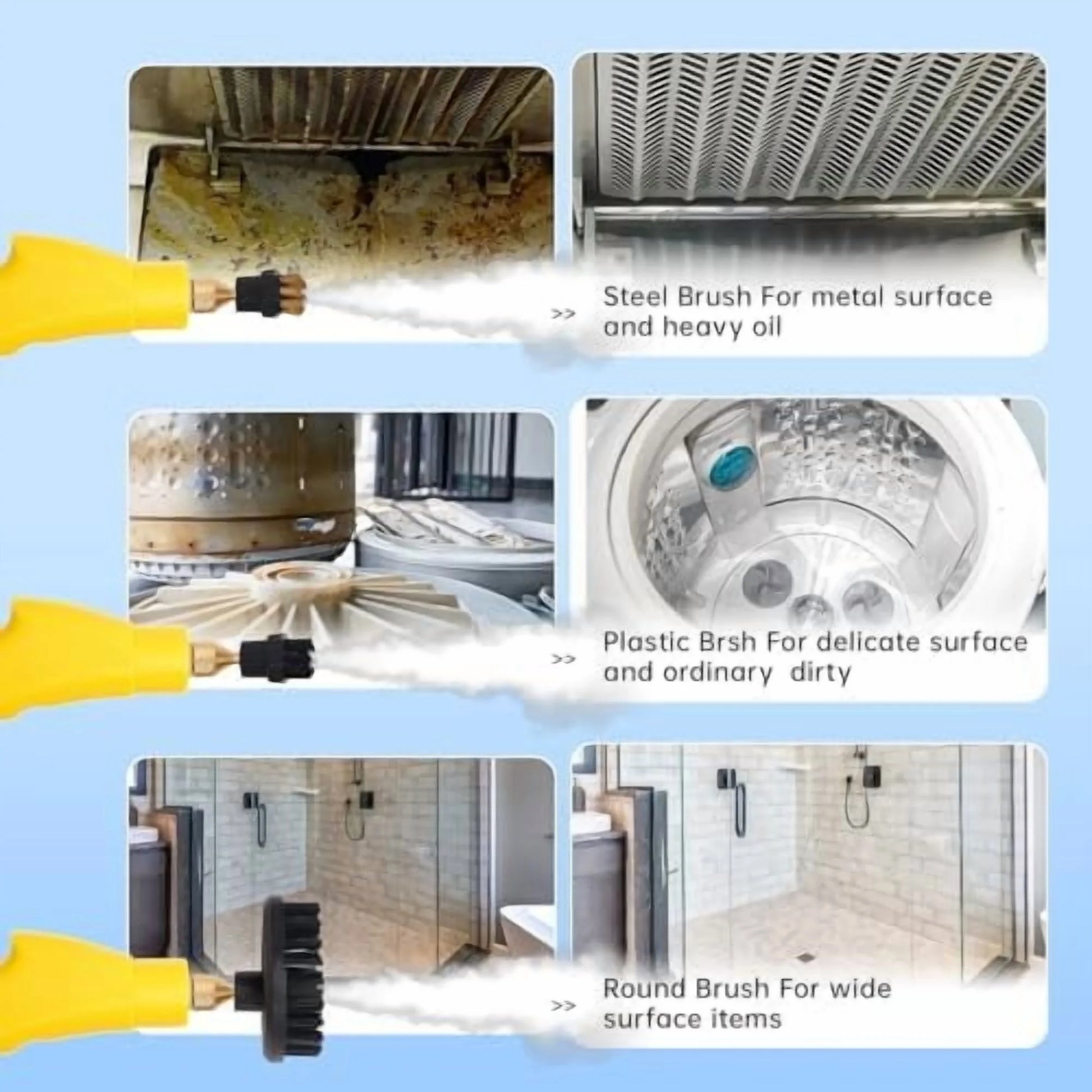 2500W Portable Steam Cleaner, Steam Shot Cleaner Handheld Steamer for Car Detailing, High Heat Cleaning Machine with Brush Heads for Bed Bugs Furniture Kitchen Bathroom Grout and Tile