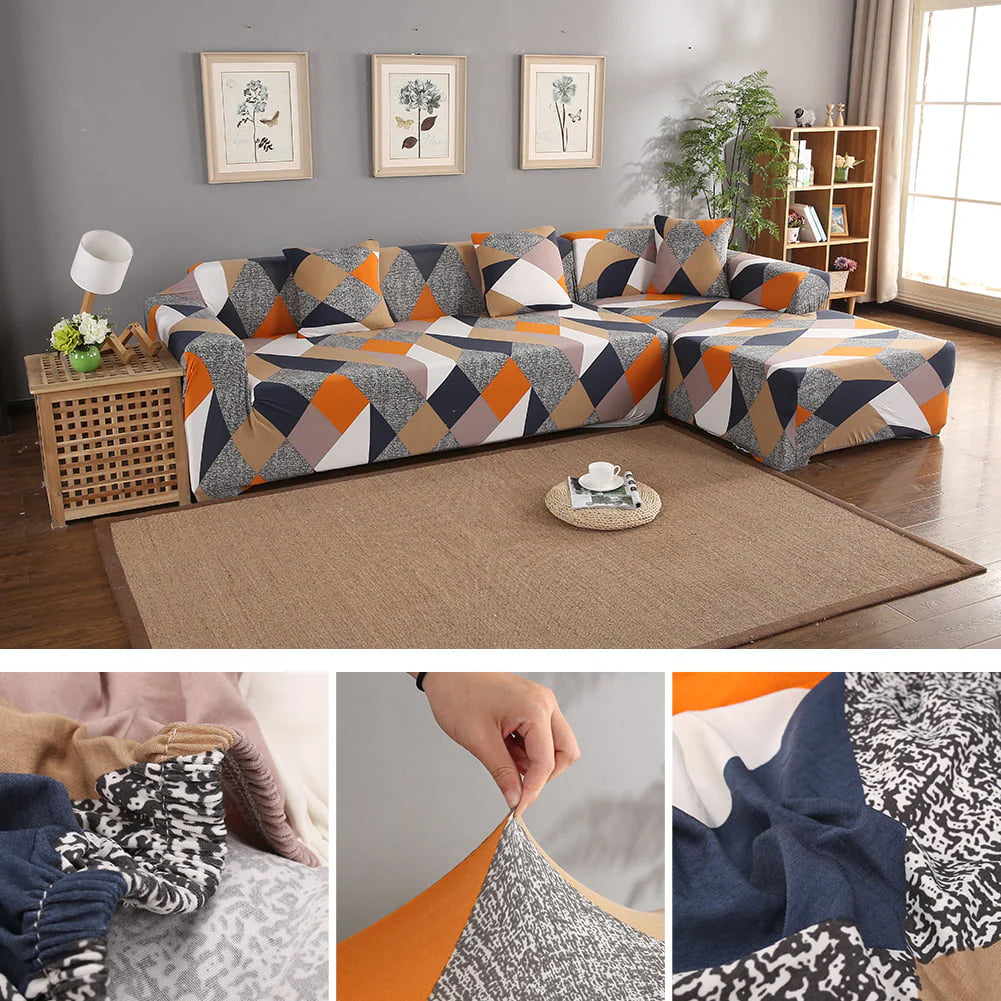 NEWEEN Sofa Cover High Stretch Elastic Fabric 1 2 3 Seater Sofa Slipcover Chair Loveseat Couch Cover Polyester Spandex Furniture Protector Cover with 1 Pillowcase (1 Seater, Checkerboard)