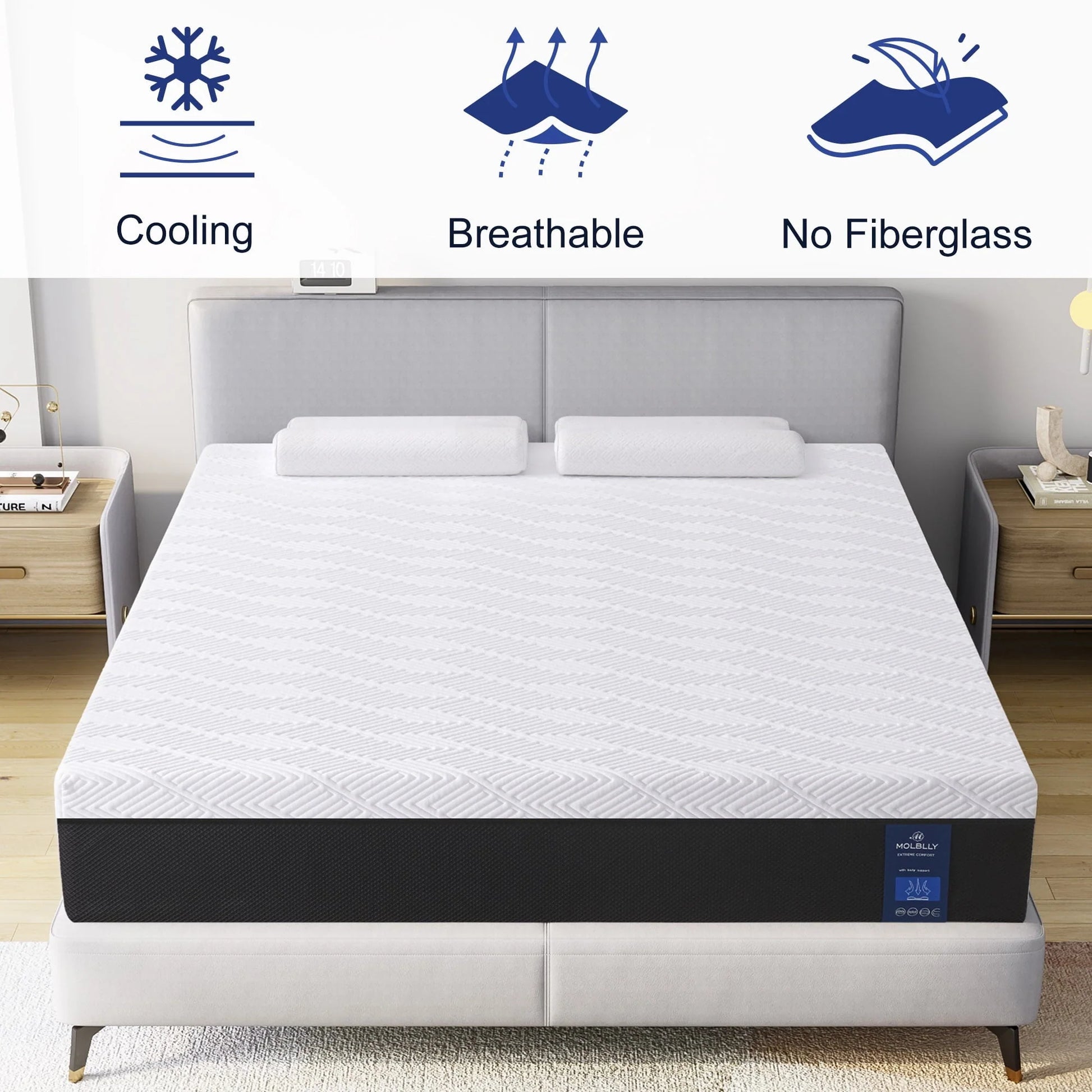 Queen Mattress,Madinog 10" Cooling Gel Memory Foam Mattress-in-a-Box with Breathable Cover