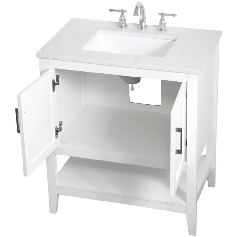 30 inch Single Bathroom Vanity in White