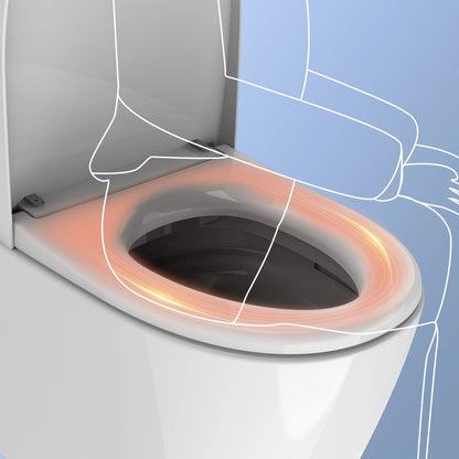 HOROW Luxury Smart Toilet, with Bidet Built-in, Automatic, Auto Open/close Lid, Heated Bidet Seat