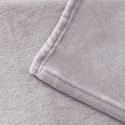 Exclusivo Mezcla Queen Size Flannel Fleece Velvet Plush Bed Blanket as Bedspread, Coverlet, Bed Cover (90x90 inches, Light Grey) Soft, Lightweight, Warm and Cozy