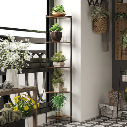 SUNMORY Corner Shelf Stand, 5 Tier Corner Bookshelf Plant Stand Storage Shelf for Bathroom Display Shelf for Living Room