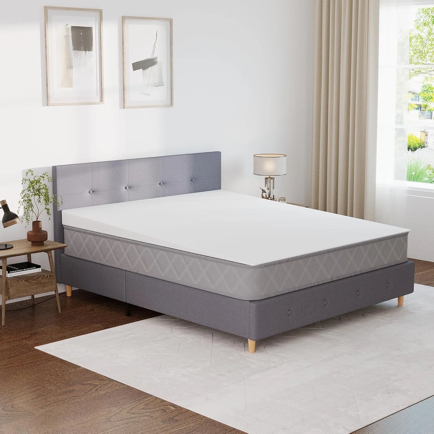 Mattress Wedge, 4-Inch Inclined Bed Wedge Mattress Topper, King Size