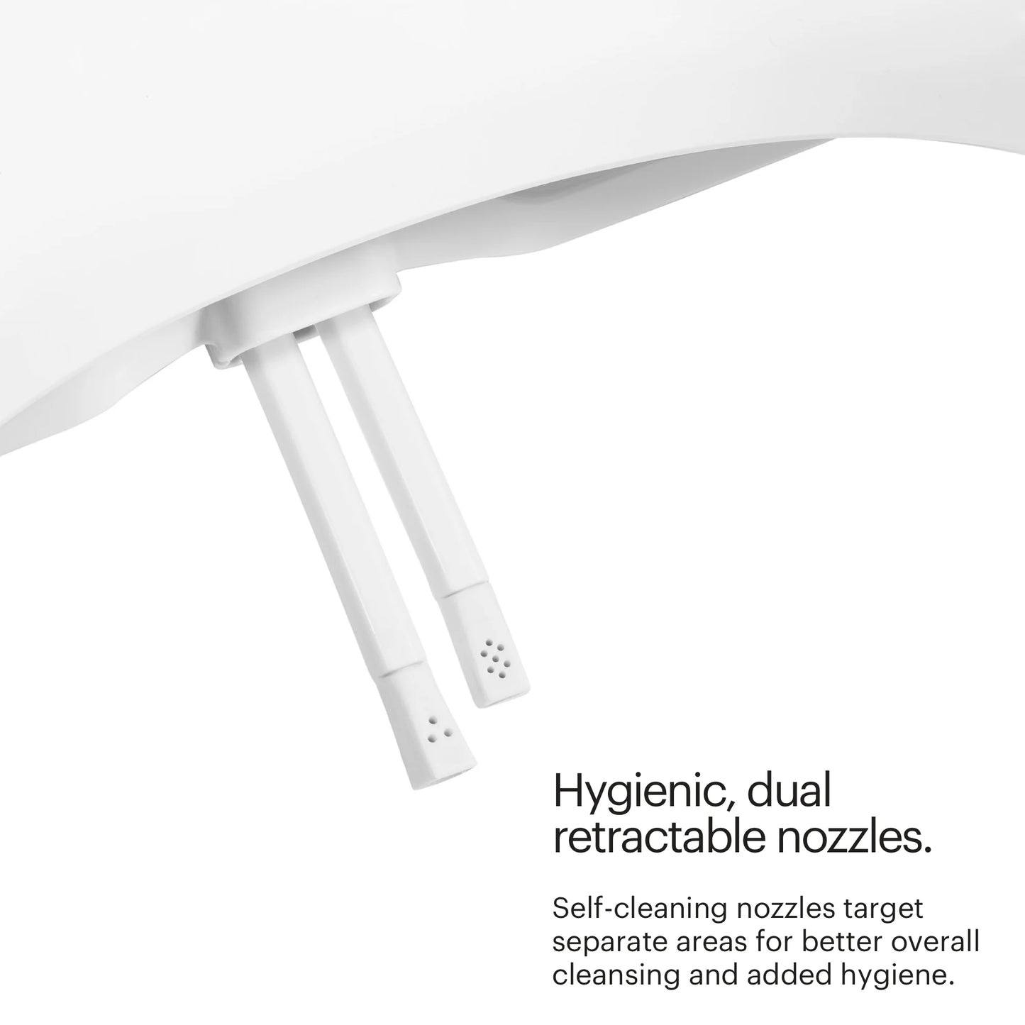 Brondell Bidet Toilet Seat Non-Electric Ecoseat, Fits Elongated Toilets, White - Dual Nozzle System, Ambient Water Temperature - Easy Installation, Elongated Size