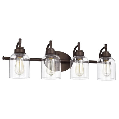 CHLOE Adair Transitional 4 Light Oil Rubbed Bronze Bath Vanity Fixture 30" Wide
