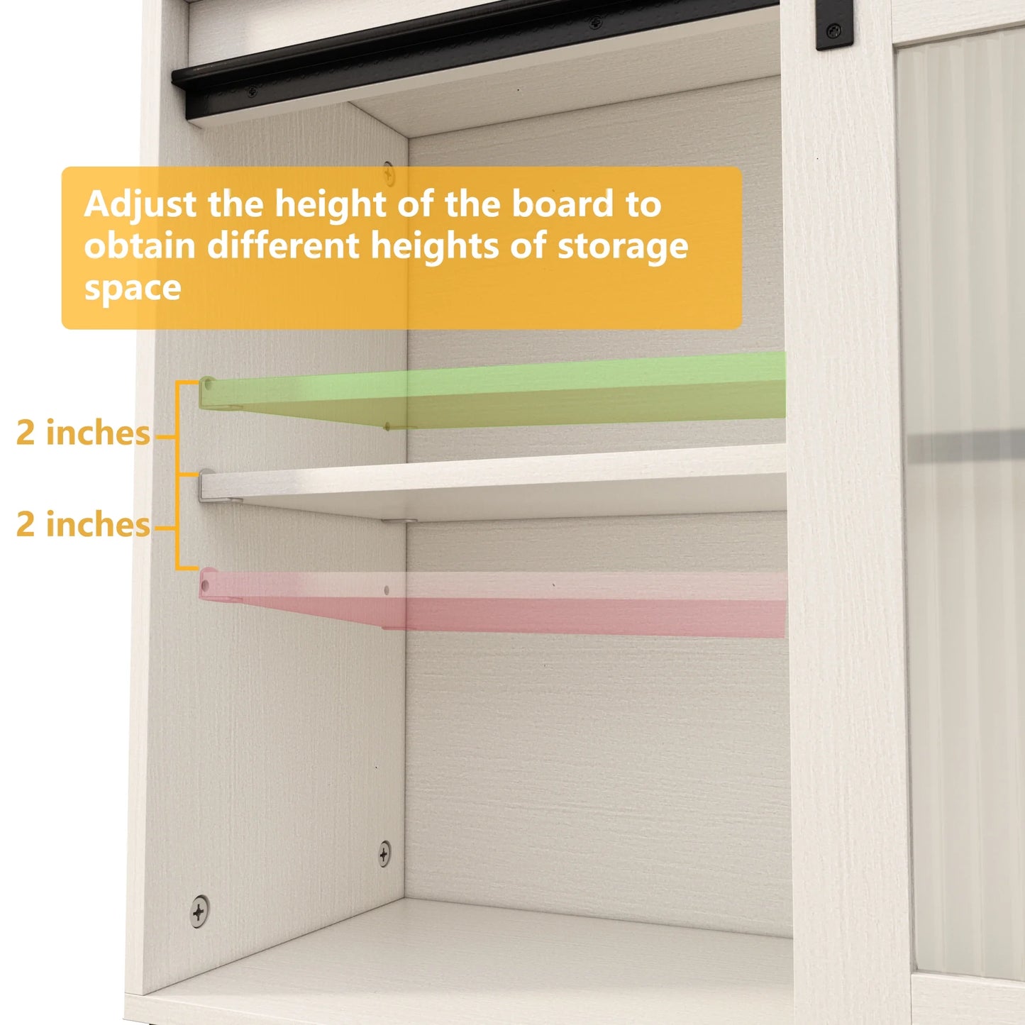 HLR Bathroom Storage Cabinet over Toilet with Sliding Door,Toilet Storage Iron Shelf, Wooden Cabinet