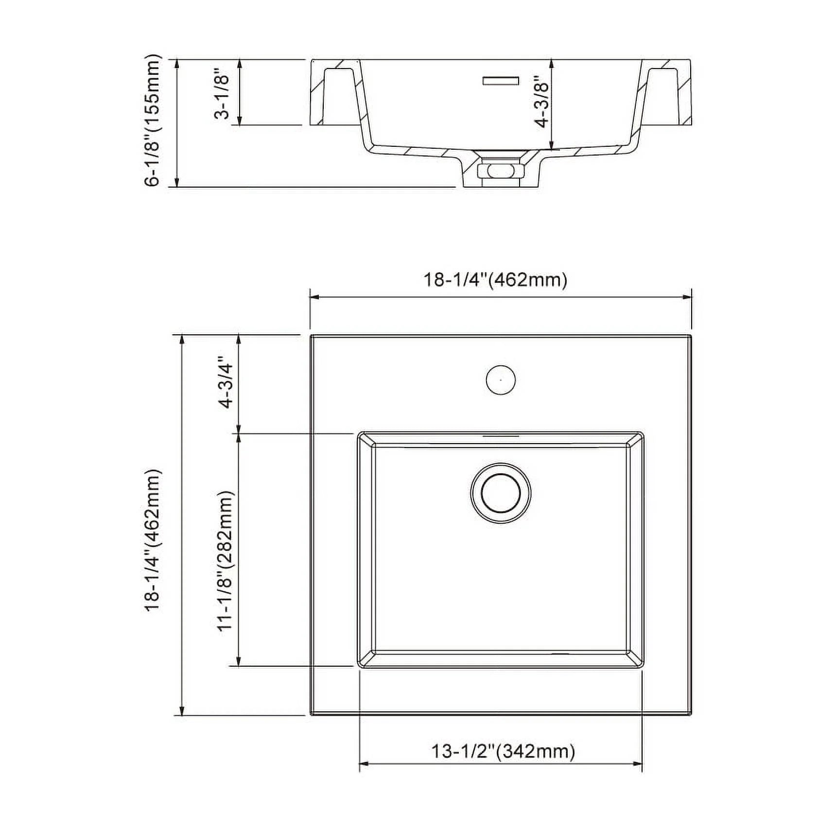 Dowell Topmount Bathroom Resin Basin 000 1818BP